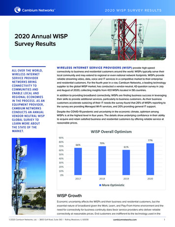 2020 Annual WISP Survey Results - Cambium Networks