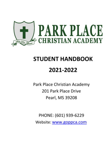 STUDENT HANDBOOK 2021-2022 - Park Place Christian Academy