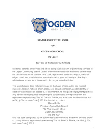2021-2022 Ogden High School Course Description Guide