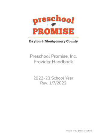 Preschool Promise, Inc. Provider Handbook