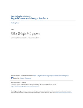 Gillis (Hugh M.) Papers - CORE