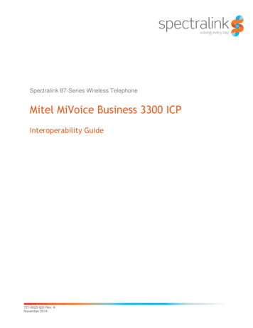 87-Series Interoperability Guide: Mitel MiVoice Business 3300 ICP