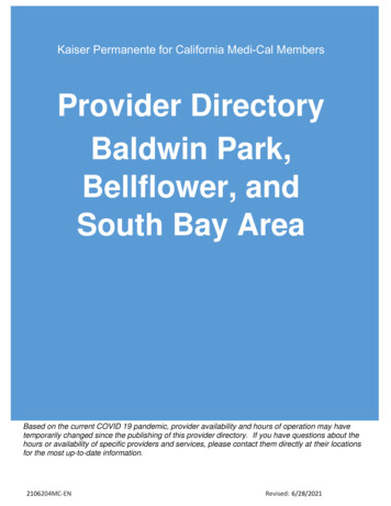 Provider Directory Baldwin Park, Bellflower, And South Bay Area