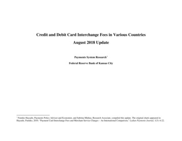 Credit And Debit Card Interchange Fees In Various Countries August 2018 .