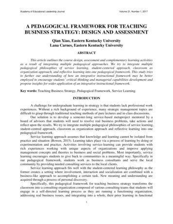 A Pedagogical Framework For Teaching Business Strategy Design And .