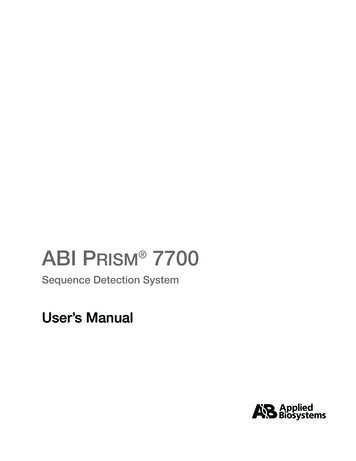 ABI Prism 7700 Sequence Detector Manual - Conquer Scientific