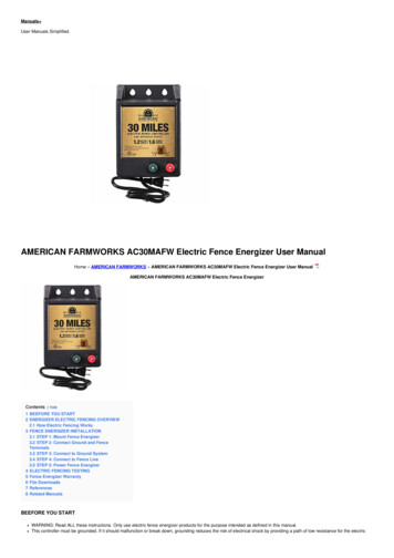 AMERICAN FARMWORKS AC30MAFW Electric Fence Energizer User Manual - Manuals 
