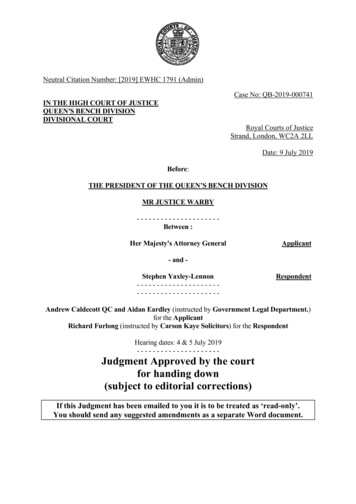 Judgment Approved By The Court For Handing Down (subject To . - Judiciary