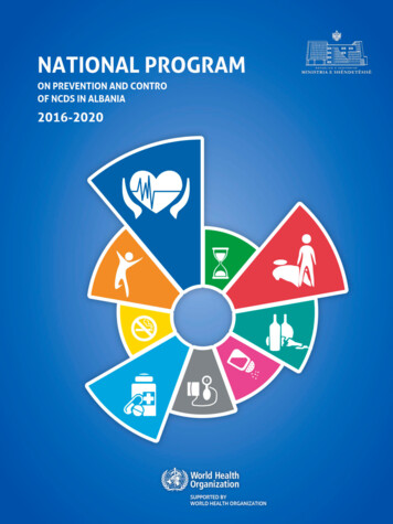 National Program On Prevention 2016-2020 - World Health Organization