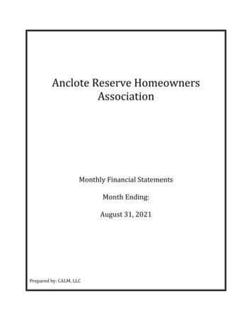 Anclote Reserve Homeowners Association