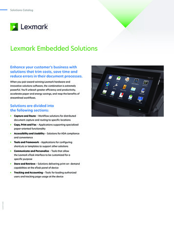 Lexmark ESF Applications Guide