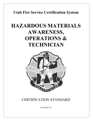 Hazardous Materials Awareness, Operations & Technician
