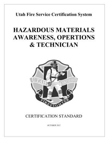 Hazardous Materials Awareness, Opertions & Technician