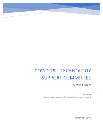 COVID 19 - Technology Support Committee