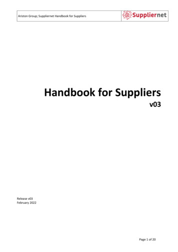 Handbook For Suppliers - Ariston Group
