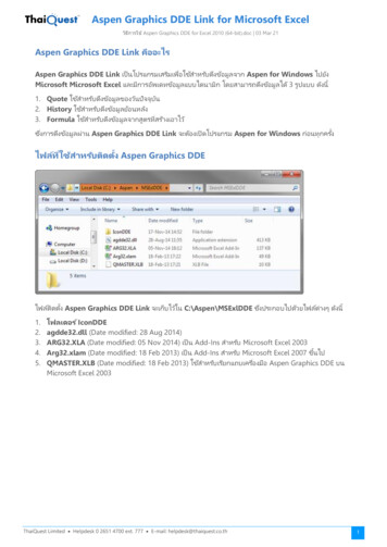 Aspen Graphics DDE Link For Microsoft Excel - ThaiQuest