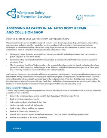 Assessing HAzArds In An Auto Body RepAir And Collision SHop