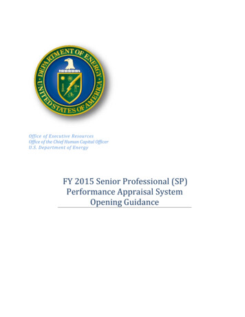 FY 2015 SP Performance Appraisal System Guidance - Final - Energy