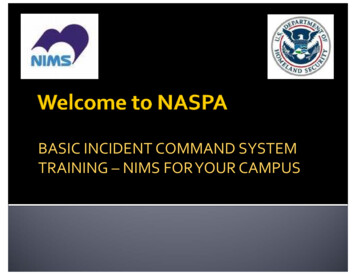 Basic Incident Command System Training -nimsfor Your Campus