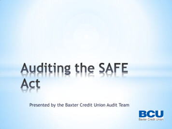 Presented By The Baxter Credit Union Audit Team