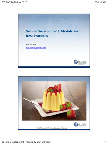 Secure Development: Models And Best Practices - OWASP