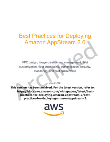 ARCHIVED: Best Practices For Deploying Amazon AppStream 2