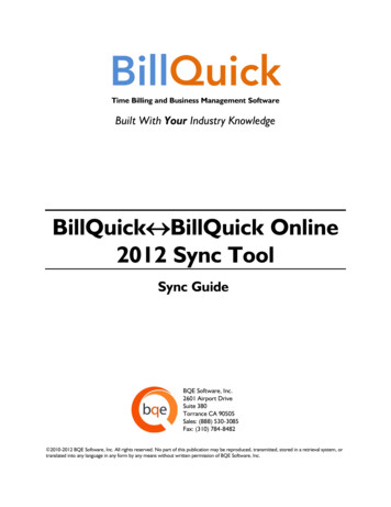 BillQuick-BillQuick Online Sync Tool Guide 2012