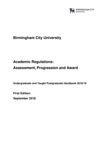 Birmingham City University Academic Regulations: Assessment .