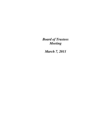 Board Of Trustees Meeting March 7, 2011 - San Jacinto College