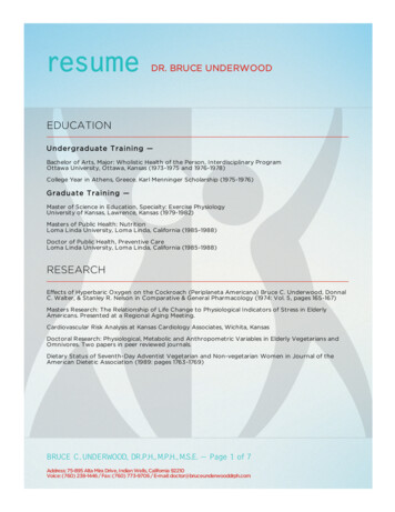Resume — Dr. Bruce Underwood (email Version)