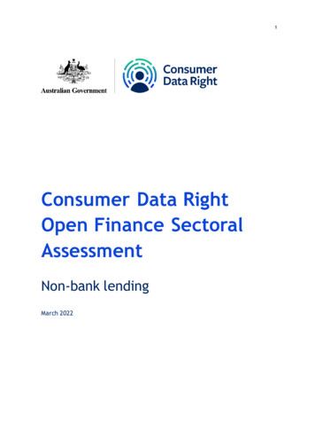 Consumer Data Right Open Finance Sectoral Assessment - Non . - Treasury