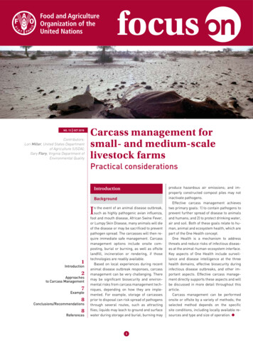 Carcass Management For Small- And Medium-scale Livestock Farms .