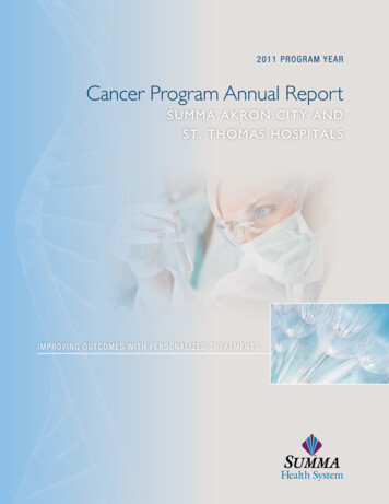 Cancer Program Annual Report - Summa Health