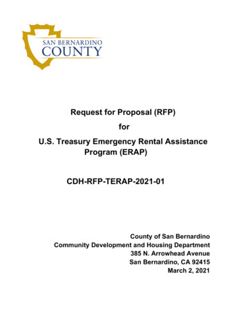 Request For Proposal (RFP) For U.S. Treasury . - San Bernardino County