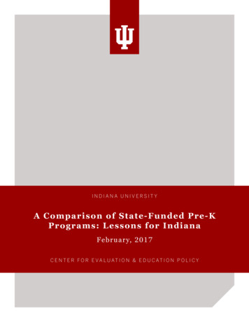 A Comparison Of State-Funded Pre-K Programs: Lessons For Indiana