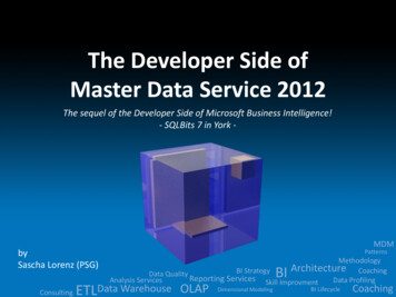 The Developer Side Of Master Data Service 2012 - Microsoft