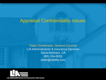 Appraisal Confidentiality Issues - Collateral Risk Network