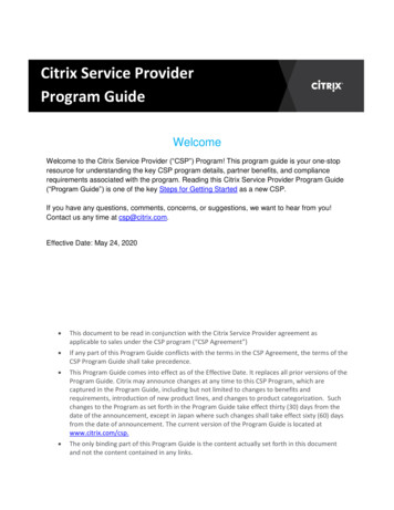 Citrix Service Provider Program Guide - Arrow 