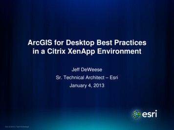 ArcGIS For Desktop Best Practices In A Citrix XenApp Environment