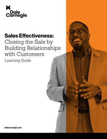 Sales Effectiveness: Closing The Sale By Building . - Carnegie.de