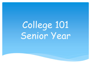 College 101 Senior Year - Union County Public Schools