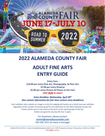 2022 Alameda County Fair Adult Fine Arts Entry Guide