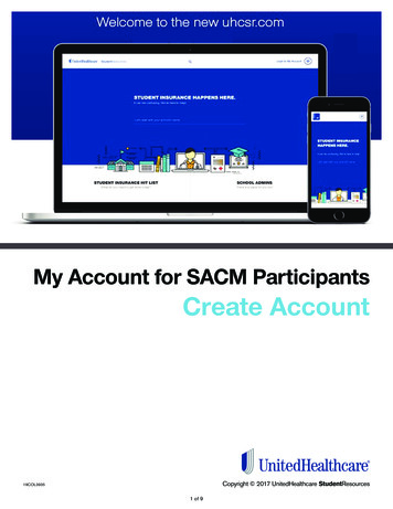 My Account For SACM Participants Create Account