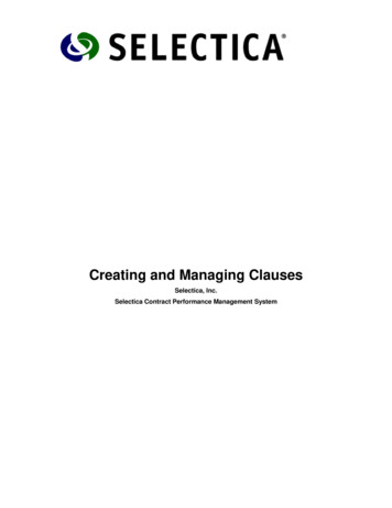 Creating And Managing Clauses - Corcentric