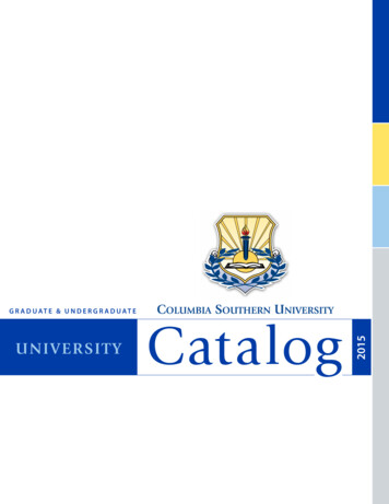 GRADUATE & UNDERGRADUATE Catalog - Columbia Southern University