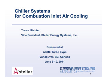 Chiller Systems For Combustion Inlet Air Cooling