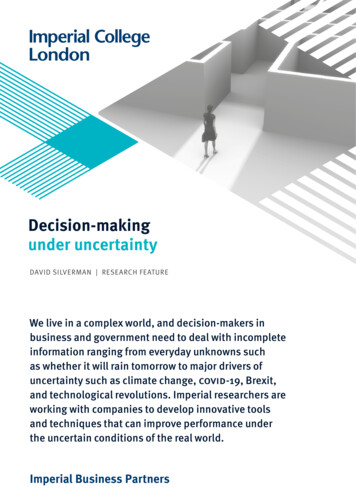 Decision-making Under Uncertainty - Imperial College London