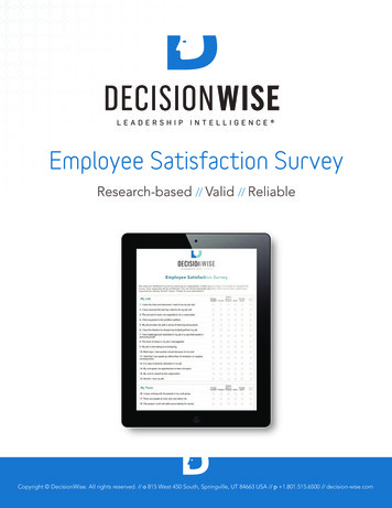Employee Satisfaction Survey - DecisionWise