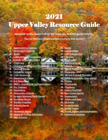 Upper Valley Resources Guide - Dartmouth-Hitchcock Medical Center