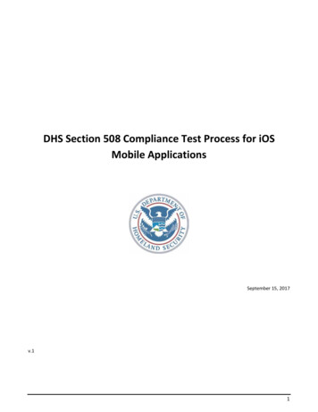 DHS Section 508 Compliance Test Process For IOS Mobile Applications